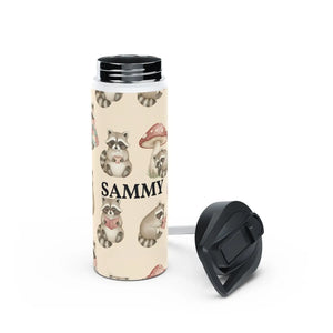 Personalized Raccoon Water Bottle, Cute Woodland Animals with Name - Bottles