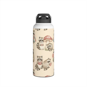 Personalized Raccoon Water Bottle, Cute Woodland Animals with Name - Bottles