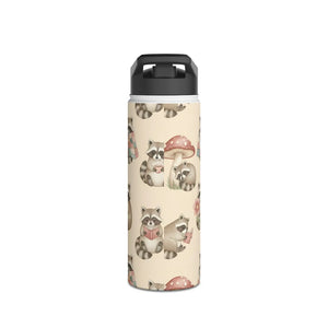 Personalized Raccoon Water Bottle, Cute Woodland Animals with Name - Bottles