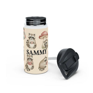 Personalized Raccoon Water Bottle, Cute Woodland Animals with Name - Bottles