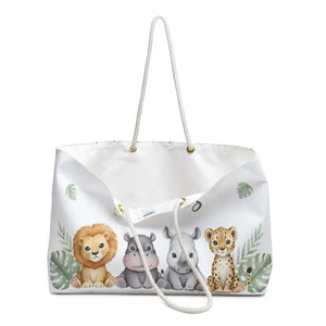 Bags - Personalized Safari Weekender Bag - Custom Jungle Animals Travel - Dipaliz 24’’ × 13’’