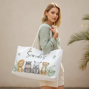 Personalized Safari Weekender - Watercolor Animals - Dipaliz - Luggage & Bags