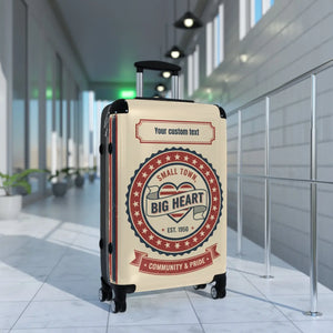 Personalized ?Small Town Big Heart’ Suitcase – Custom Text Carry-on Luggage - Suitcases