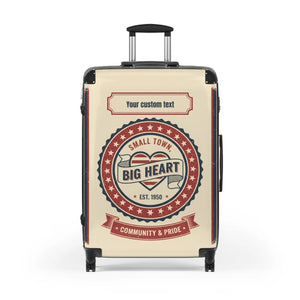 Personalized ?Small Town Big Heart’ Suitcase – Custom Text Carry-on Luggage - Suitcases