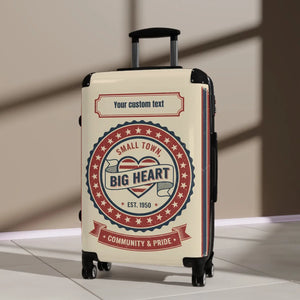 Personalized ?Small Town Big Heart’ Suitcase – Custom Text Carry-on Luggage - Suitcases