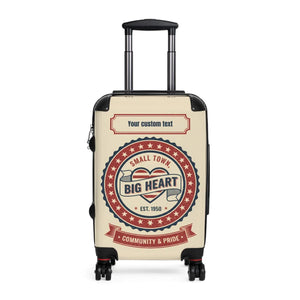 Personalized ?Small Town Big Heart’ Suitcase – Custom Text Carry-on Luggage - Suitcases