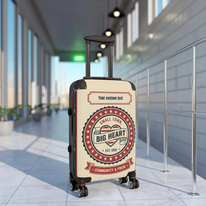 Personalized ?Small Town Big Heart’ Suitcase – Custom Text Carry-on Luggage - Suitcases