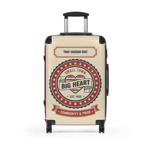 Personalized ?Small Town Big Heart’ Suitcase – Custom Text Carry-on Luggage - Suitcases