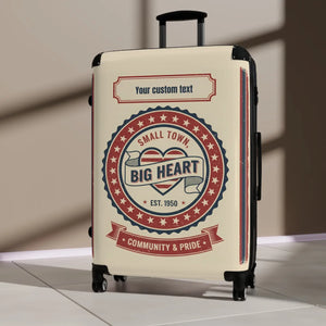 Personalized ?Small Town Big Heart’ Suitcase – Custom Text Carry-on Luggage - Suitcases