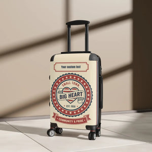 Personalized ?Small Town Big Heart’ Suitcase – Custom Text Carry-on Luggage - Suitcases