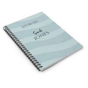 Personalized Blue Wave Spiral Notebook - 6x8 Journal - Dipaliz - Journals