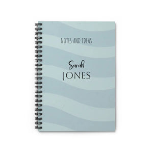 Personalized Blue Wave Spiral Notebook - 6x8 Journal - Dipaliz - Journals