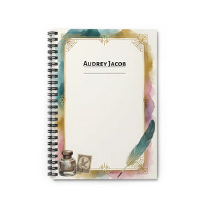 Personalized Watercolor Feather Spiral Notebook - Dipaliz - Journals