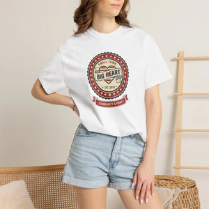 Personalized Year Big Heart Vintage Seal T-shirt - Small Town Community Pride Tee - T-shirts - m