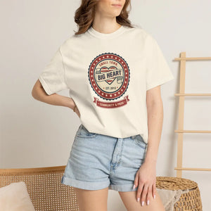 Personalized Year Big Heart Vintage Seal T-shirt - Small Town Community Pride Tee - T-shirts - m