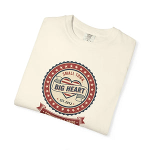 Personalized Year Big Heart Vintage Seal T-shirt - Small Town Community Pride Tee - T-shirts - m