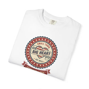 Personalized Year Big Heart Vintage Seal T-shirt - Small Town Community Pride Tee - T-shirts - m