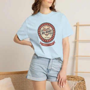 Personalized Year Big Heart Vintage Seal T-shirt - Small Town Community Pride Tee - T-shirts - m