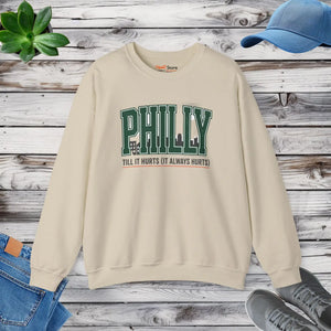 Philly Till it Hurts Sweatshirt | City Basketball Hometown Pride - Sand / s