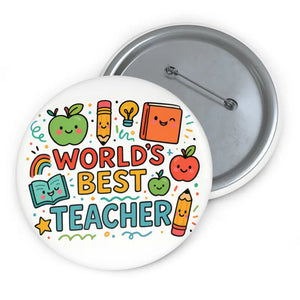 Teacher Appreciation Pins - Fun Classroom Accessories - Dipaliz - 3’’ - Pinback Buttons