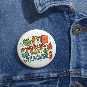 Vibrant Teacher Appreciation Pins - Fun Gifts - Dipaliz - Pinback Buttons
