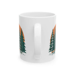 Cozy Pine Forest Ceramic Mug - Durable White - Dipaliz - Mugs