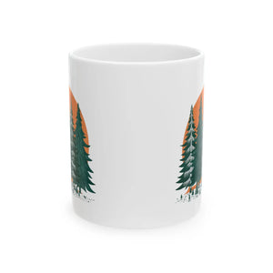 Cozy Pine Forest Ceramic Mug - Durable White - Dipaliz - Mugs