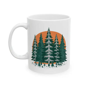 Pine Forest Ceramic Mug - Cozy Nature Design - Dipaliz - Mugs
