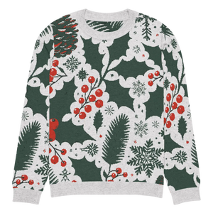 Cozy Knitted Crew Neck - Pine Leaves Christmas - Dipaliz - Sweaters - s