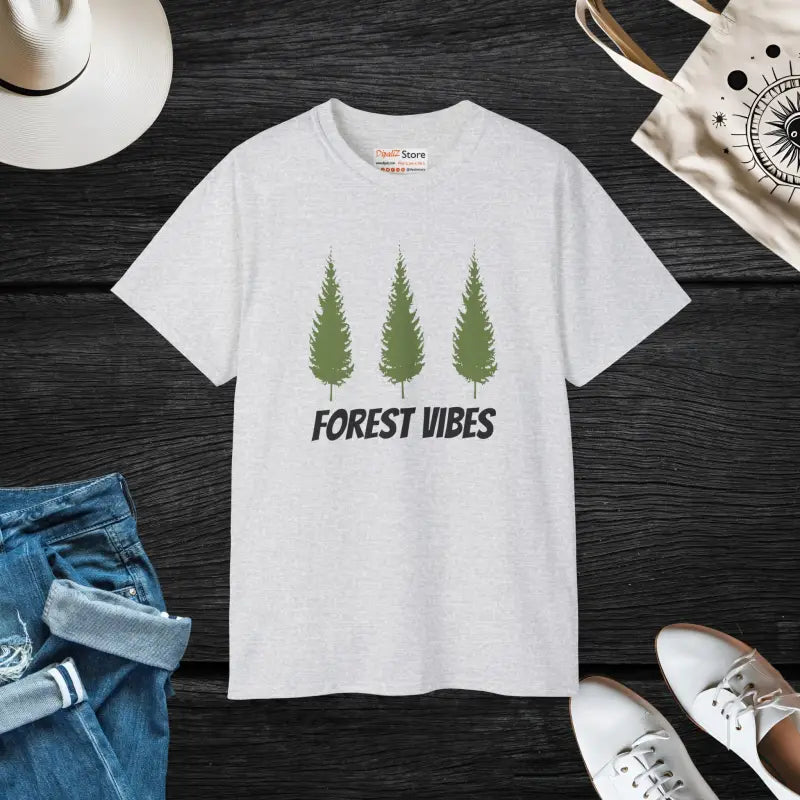 Forest Vibes T-shirt: Embrace Wilderness in Ultra-soft Cotton - Ash / s T-shirt