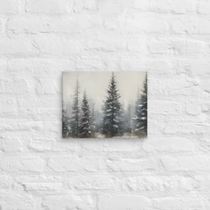 Pine Trees Canvas Wall Art Snow Scene Modern Decor Dipaliz - 11″×14″ - Paintings