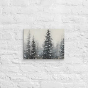 Pine Trees Canvas Wall Art Snow Scene Modern Decor Dipaliz - 12″×16″ - Paintings