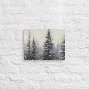 Serene Pine Trees Canvas Wall Art – Winter Elegance - Dipaliz - Paintings