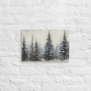 Serene Pine Trees Canvas Wall Art – Winter Elegance - Dipaliz - Paintings