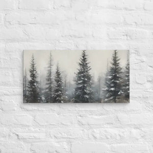 Pine Trees Canvas Wall Art Snow Scene Modern Decor Dipaliz - 12″×24″ - Paintings