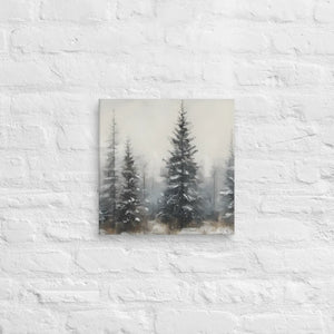 Serene Pine Trees Canvas Wall Art – Winter Elegance - Dipaliz - Paintings