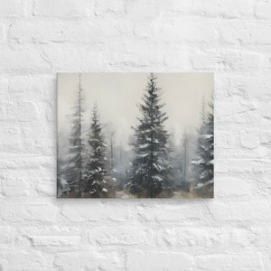 Serene Pine Trees Canvas Wall Art – Winter Elegance - Dipaliz - Paintings