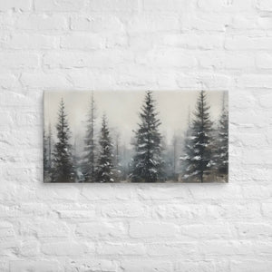 Serene Pine Trees Canvas Wall Art – Winter Elegance - Dipaliz - Paintings