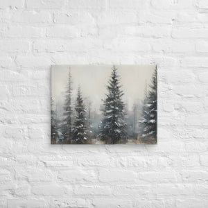 Serene Pine Trees Canvas Wall Art – Winter Elegance - Dipaliz - Paintings