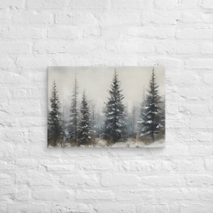 Serene Pine Trees Canvas Wall Art – Winter Elegance - Dipaliz - Paintings