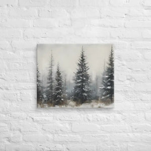 Pine Trees Canvas Wall Art Snow Scene Modern Decor Dipaliz - 20″×24″ - Paintings