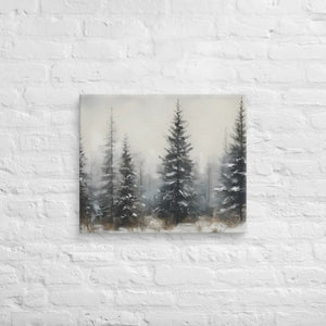 Serene Pine Trees Canvas Wall Art – Winter Elegance - Dipaliz - Paintings