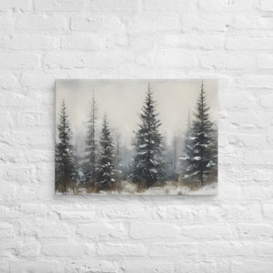 Serene Pine Trees Canvas Wall Art – Winter Elegance - Dipaliz - Paintings