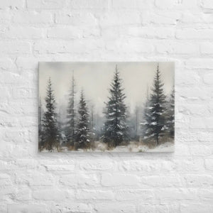 Pine Trees Canvas Wall Art Snow Scene Modern Decor Dipaliz - 20″×30″ - Paintings