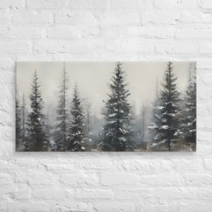 Pine Trees Canvas Wall Art Snow Scene Modern Decor Dipaliz - 20″×40″ - Paintings