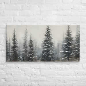 Serene Pine Trees Canvas Wall Art – Winter Elegance - Dipaliz - Paintings