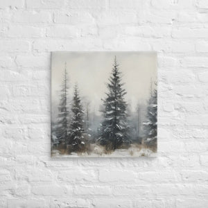 Serene Pine Trees Canvas Wall Art – Winter Elegance - Dipaliz - Paintings