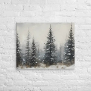 Pine Trees Canvas Wall Art Snow Scene Modern Decor Dipaliz - 24″×30″ - Paintings