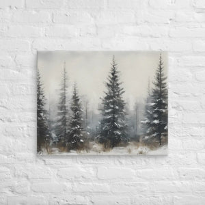 Serene Pine Trees Canvas Wall Art – Winter Elegance - Dipaliz - Paintings