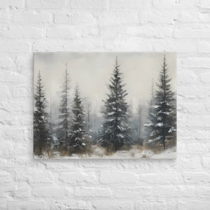 Serene Pine Trees Canvas Wall Art – Winter Elegance - Dipaliz - Paintings